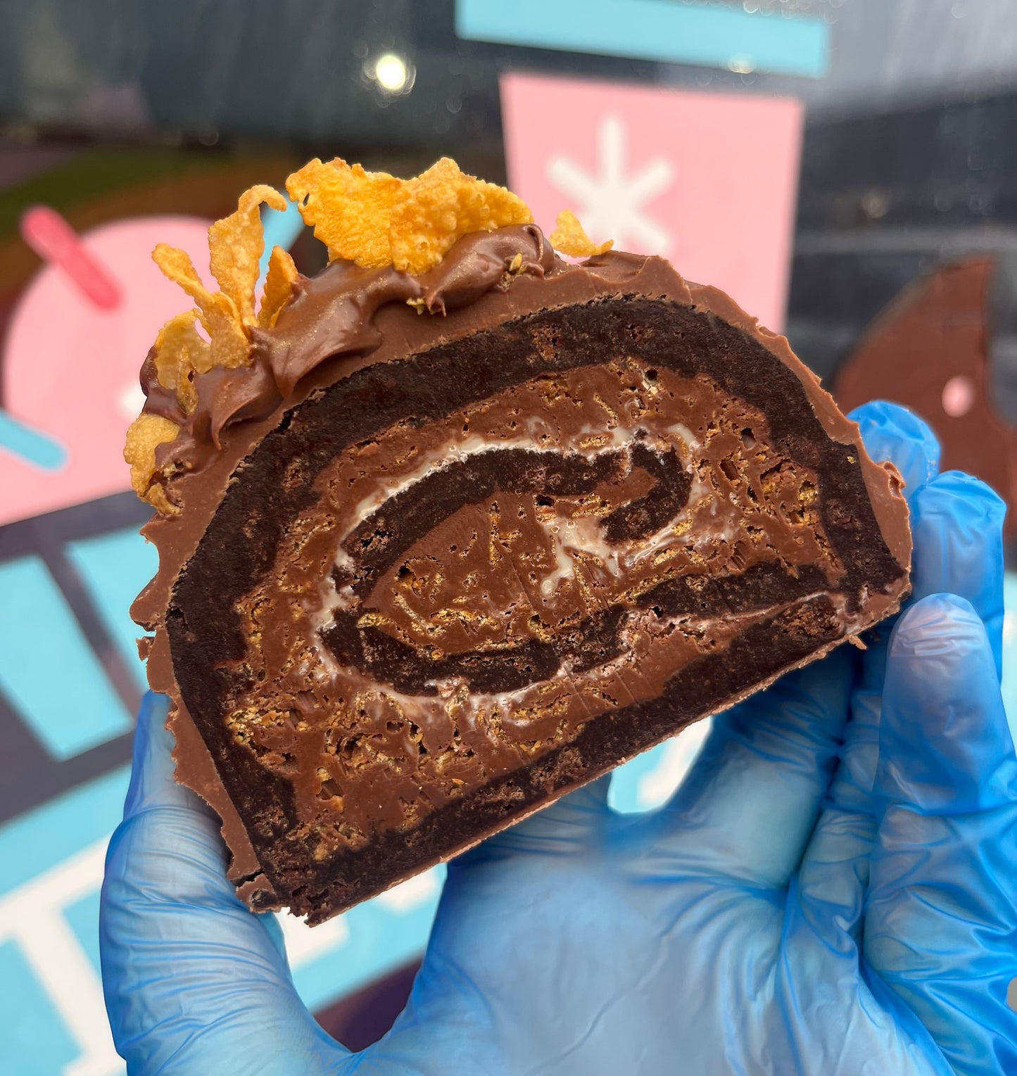 Nutella Cornflake Brownie Roll